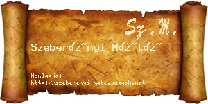 Szeberényi Máté névjegykártya