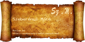 Szeberényi Máté névjegykártya