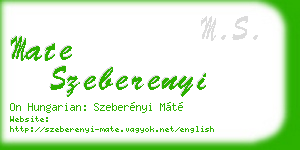mate szeberenyi business card